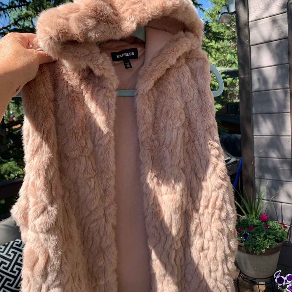 Express Faux Fur Vest NWOT